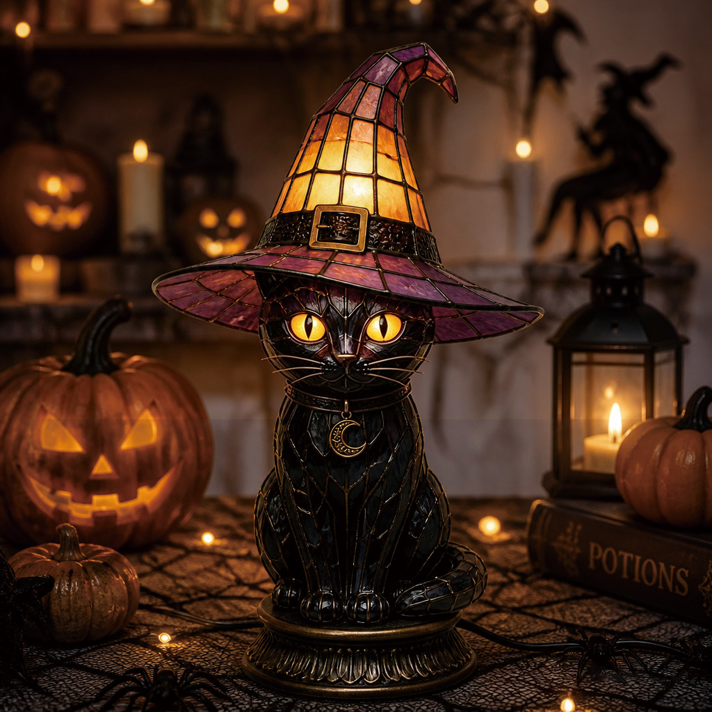 🔥Halloween Early Bird Special: Enjoy 70% OFF——Magical Black Cat Witch Lamp 🐈‍⬛✨