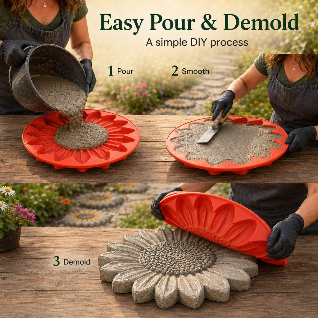 💥 LAST DAY70% OFF - 🌻 Reusable Sunflower Stepping Stone Mold (📦Buy 2 Free Shipping)