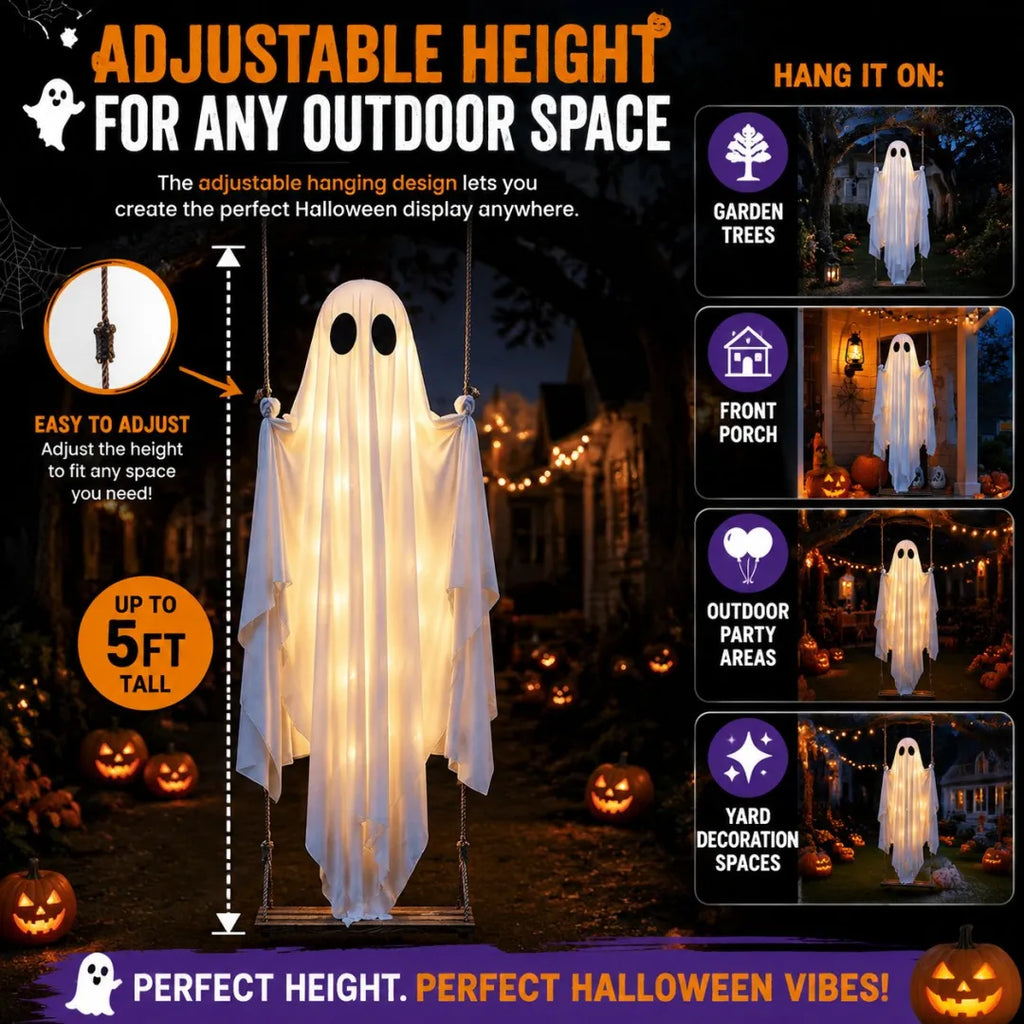 🔥Halloween Early Bird Special: Enjoy 70% OFF——Halloween Hanging Swing Ghost