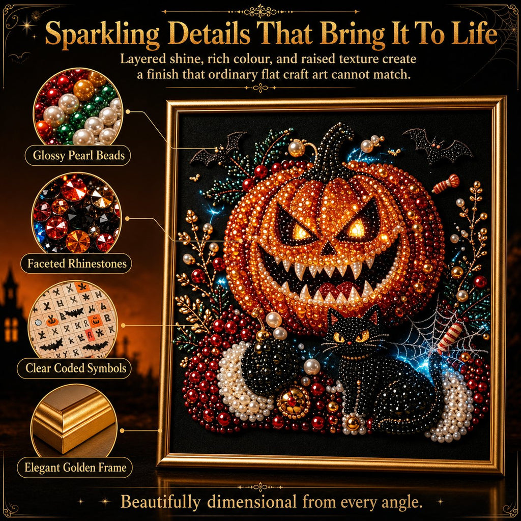 🔥 LAST DAY 49% OFF – 🖤 Premium 3D Pearl Dark Gothic Diamond Painting Art Kit | Luxury Flocked Canvas with Scratch-Resistant Non-Fading Pearl Beads DIY Dark Academia Decor 💀🕯️✨