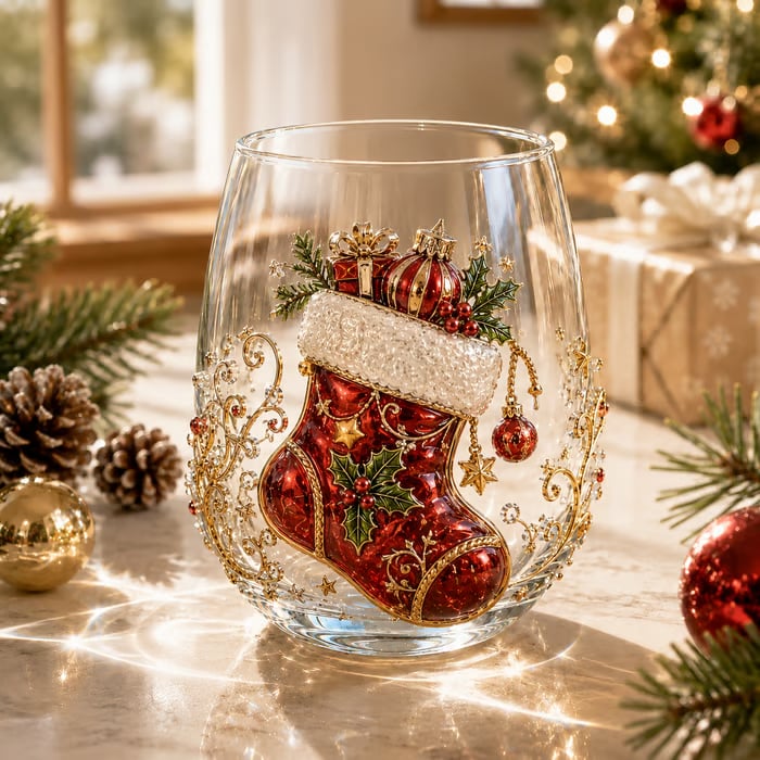 🎁 Early Christmas Special — Save 70% OFF Today!——🎄✨ 3D Christmas Glass Cup Set | Large Capacity Holiday Glassware for Drinks, Home Decor & Christmas Gifts 🎁