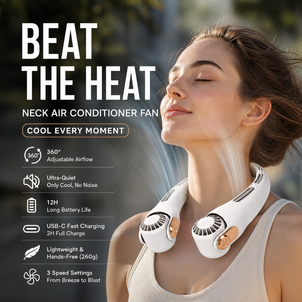 🚨 Limited Time Offer: 50% OFF Ends Today-Neck Air Conditioner Fan