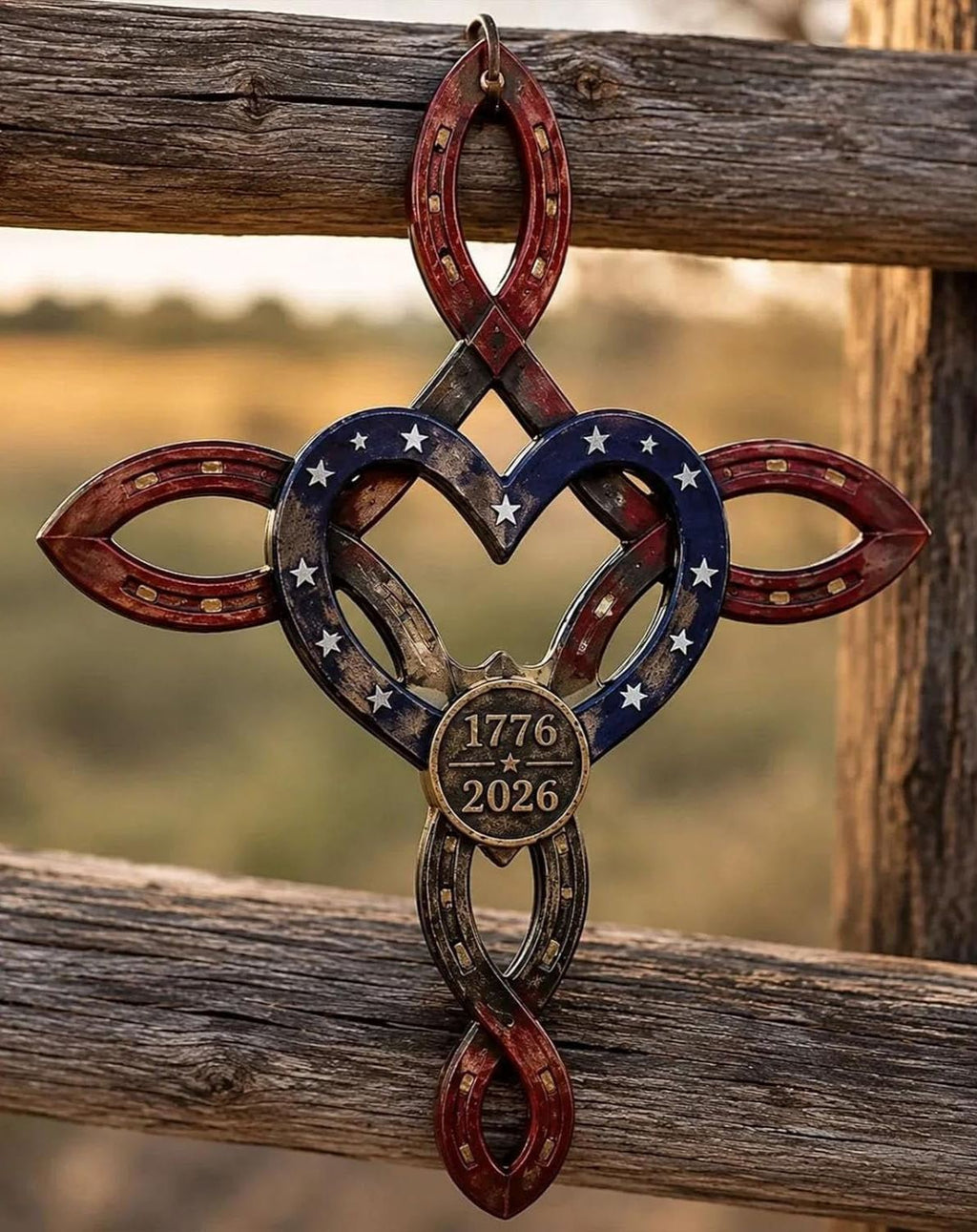 🔥Last Day 70% OFF🔥——✝America 250th Rustic Horseshoe Cross