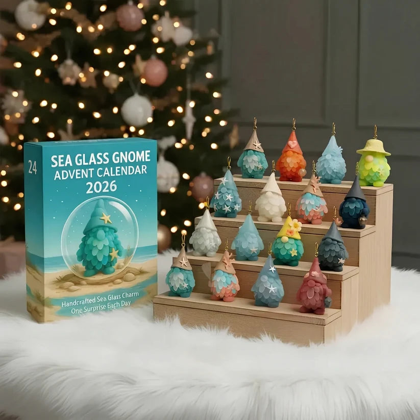 🎁Last Day — Limted Time 70% OFF！🧝‍♂️Sea Glass Gnome Advent Calendar 2026🌊