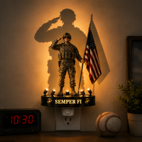🎁U.S. Marine Corps Semper Fi Shadow Night Lightc