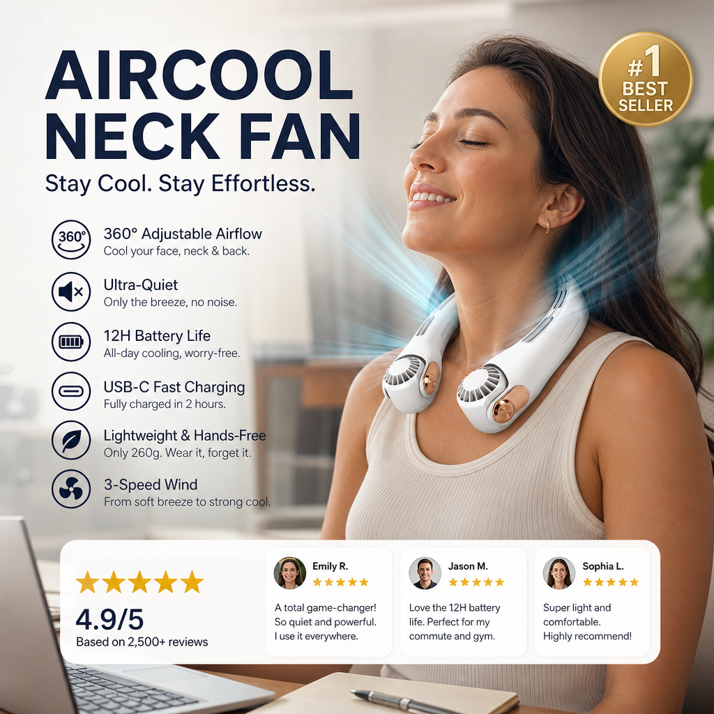 🚨 Limited Time Offer: 50% OFF Ends Today-Neck Air Conditioner Fan