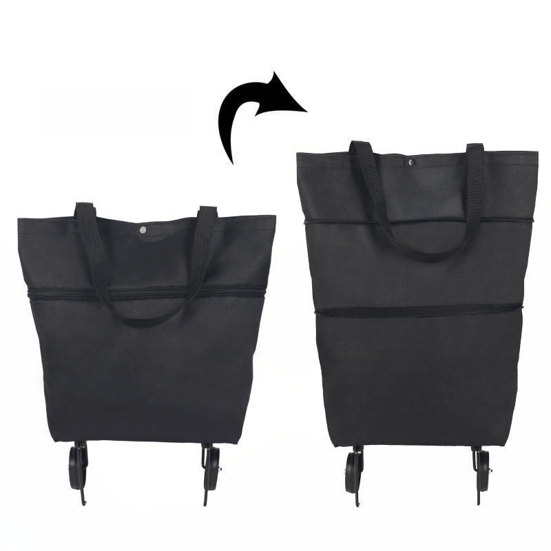 🔥Last day - Limted Time 50% OFF! 💞 2-in-1 Foldable Shopping Cart – Carry & Roll with Ease 🛒
