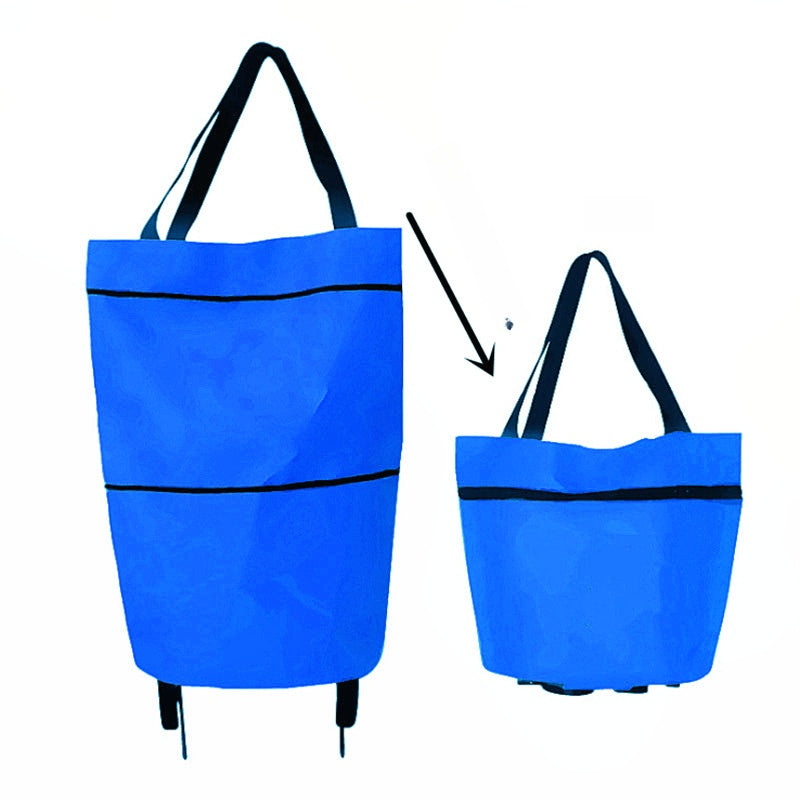 🔥Last day - Limted Time 50% OFF! 💞 2-in-1 Foldable Shopping Cart – Carry & Roll with Ease 🛒