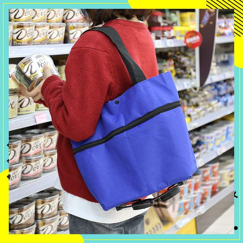🔥Last day - Limted Time 50% OFF! 💞 2-in-1 Foldable Shopping Cart – Carry & Roll with Ease 🛒