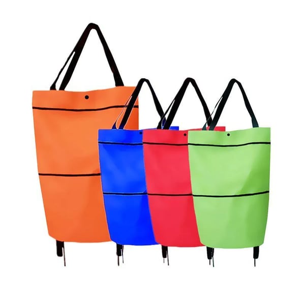 🔥Last day - Limted Time 50% OFF! 💞 2-in-1 Foldable Shopping Cart – Carry & Roll with Ease 🛒
